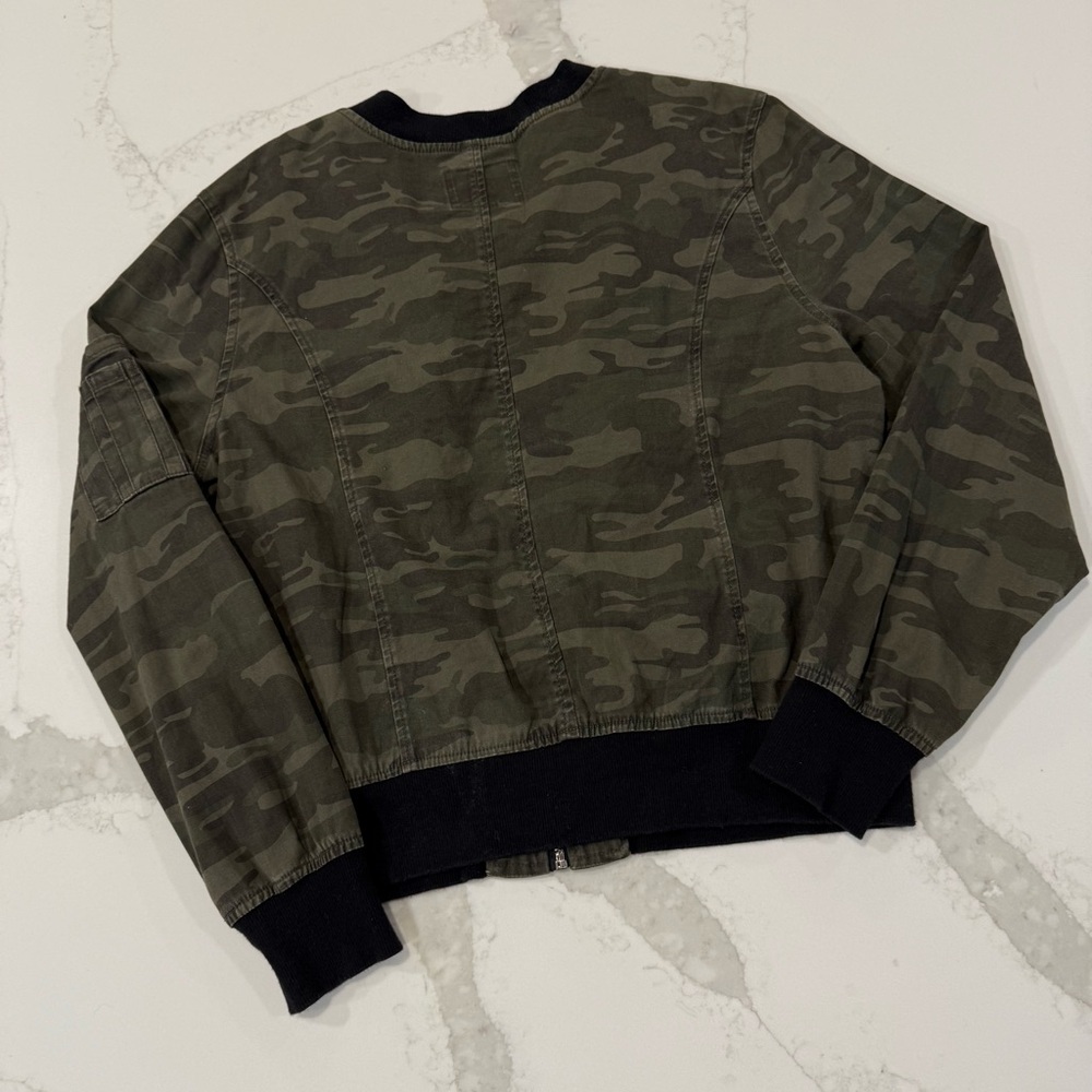 Sanctuary Military Style Camo Bomber Full Zip Jacket Women’s Medium Army Green - Picture 8 of 8
